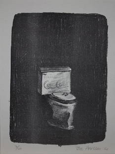 Print, Robert Arneson: Robert Arneson (American, 1930 - 1992) , Untitled (Coca-Cola Toilet), 1966, lithograph, edition 3/20, signed and dated lower right, sheet (overall/unframed): 12"h x 9"w