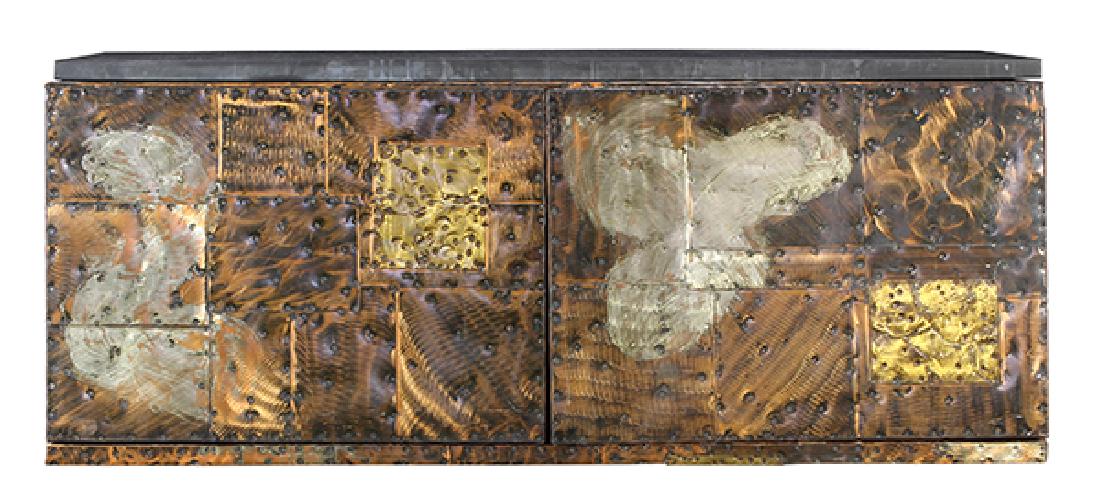 Paul Evans patchwork cabinet with slate top (1 of 4)