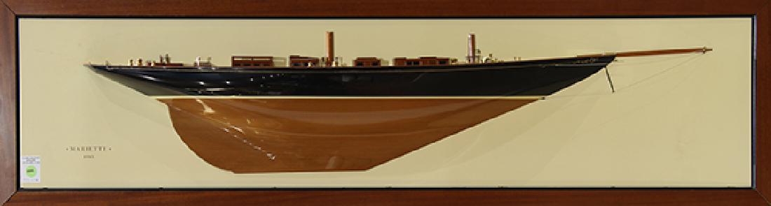 Framed half hull wall model of "Mariette" of 1915, the (1 of 2)