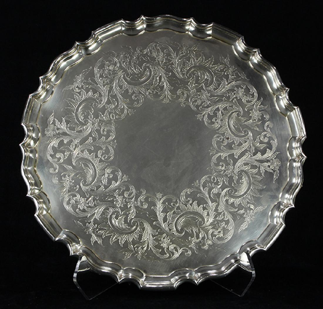 English silver-plate salver, by I & I Waterhouse & (1 of 5)