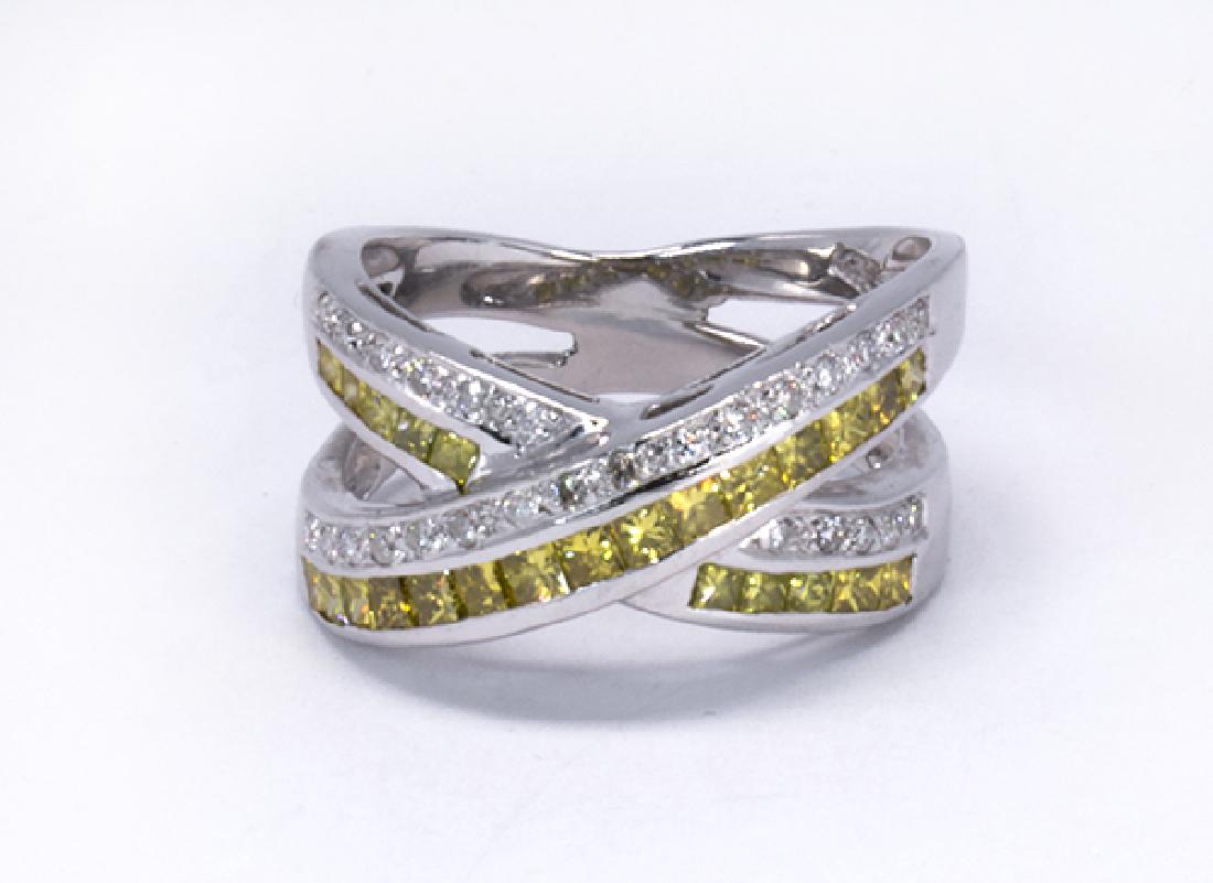 Treated diamond, diamond and 14k white gold ring (1 of 3)