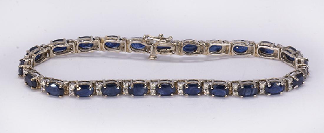 Sapphire, diamond and 14k white gold bracelet (1 of 3)