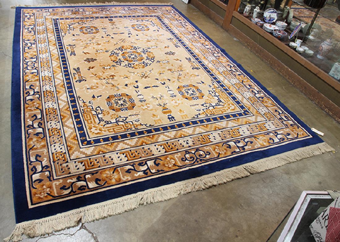 Chinese style machine made rug, 12' x 8'8" (1 of 3)