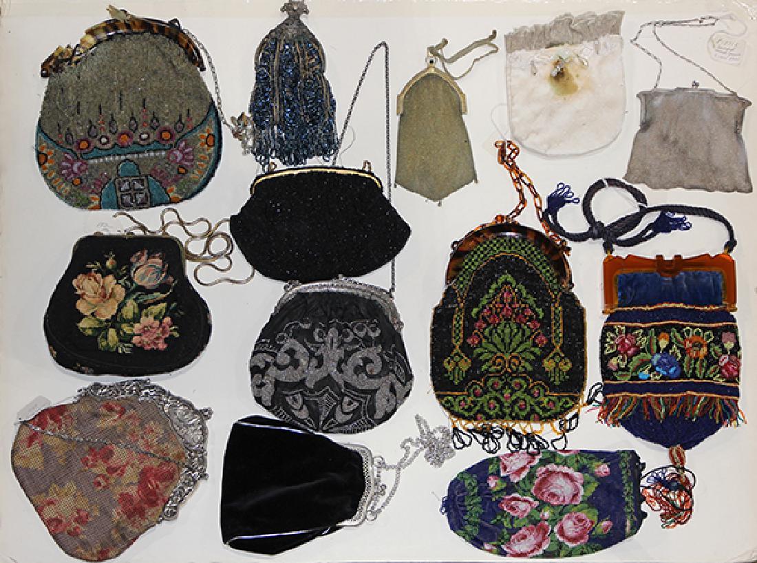 (Lot of 13) Vintage purse group, including polychrome (1 of 4)