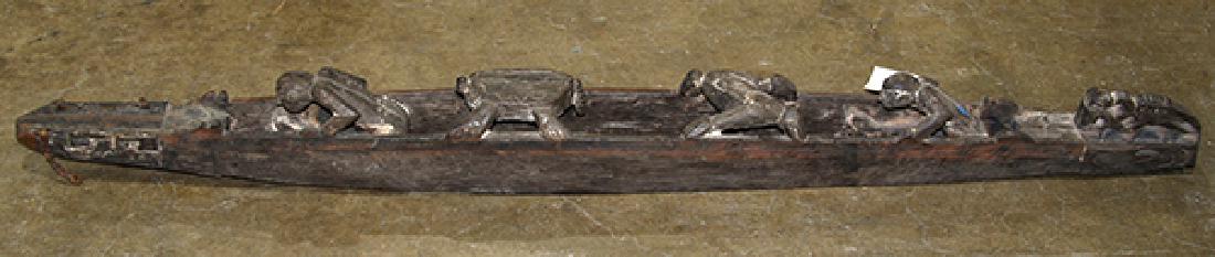 New Guinea ancestral funeral and burial boat with (1 of 3)