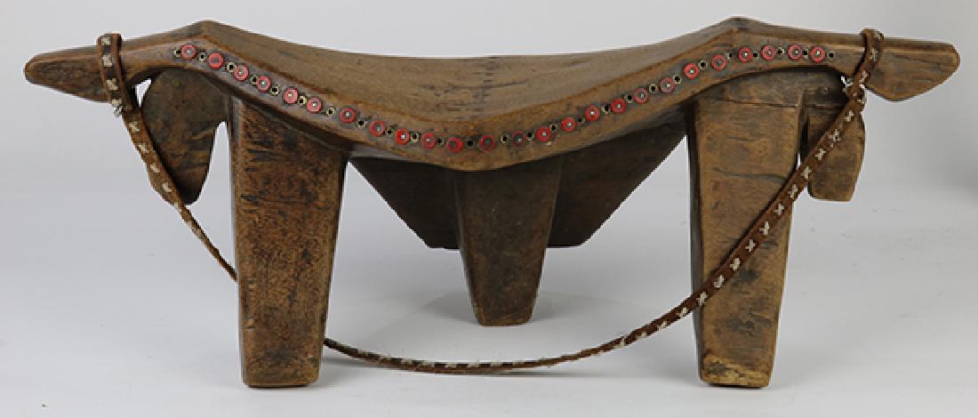 Dinka people, Sudan figural carved wood stool, 10"h x (1 of 4)