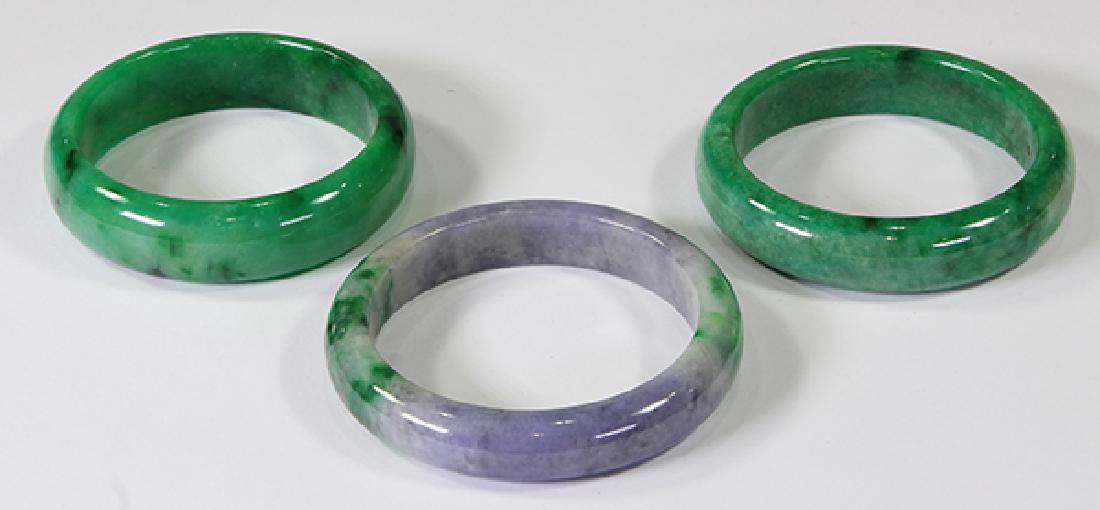 (Lot of 3) Treated jadeite bracelets (1 of 3)