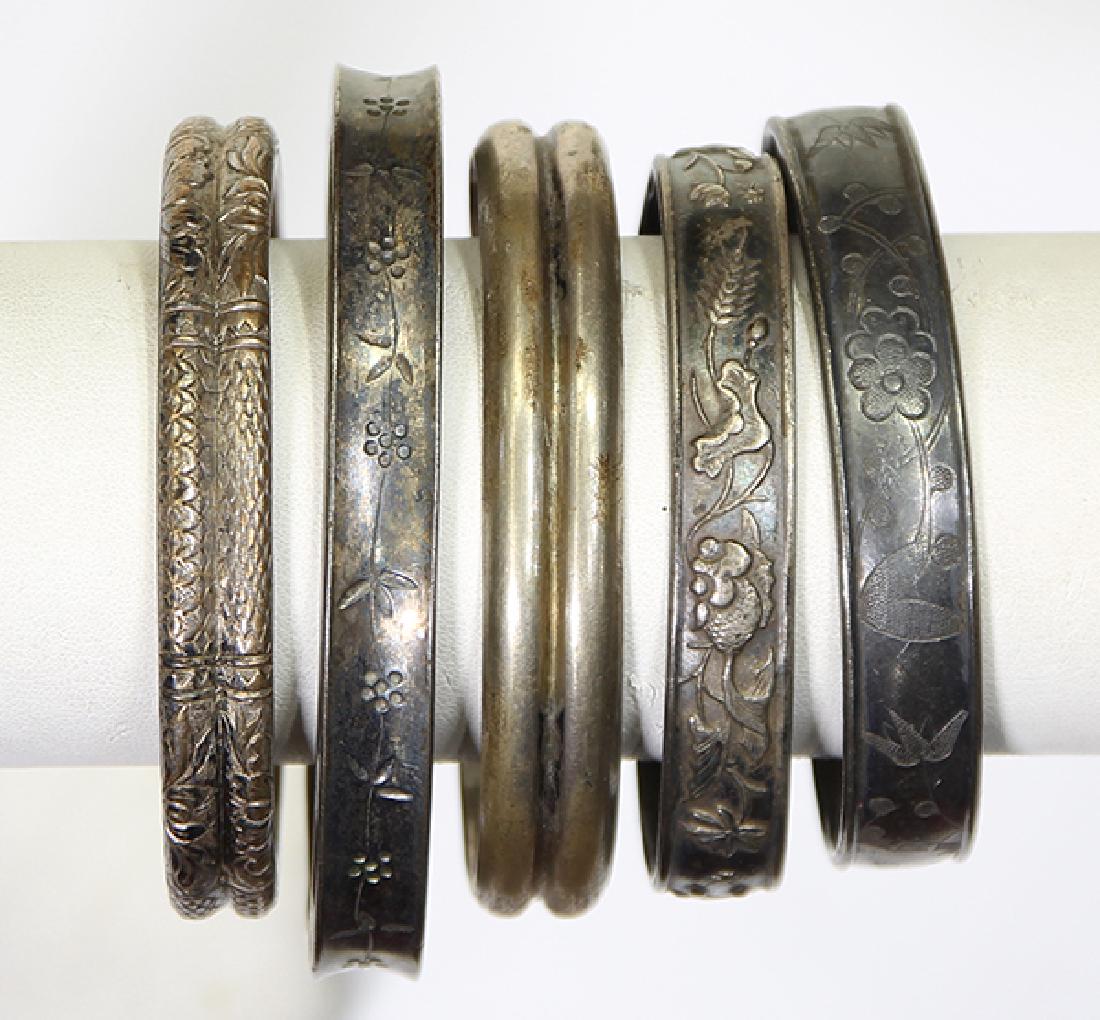 (Lot of 5) Silver and metal bracelets (1 of 3)