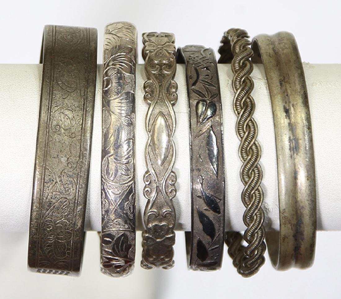 (Lot of 6) Silver bracelets (1 of 3)