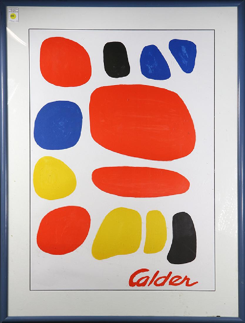 Gouaches, American School 20th century: (lot of 3) American School (20th century), Pieces of Mobile, Pyramids, 1971, and Shooting Stars, 1976, gouaches on paper, each signed "Calder" lower right, largest overall (each frame): 41.25"h x 31.2