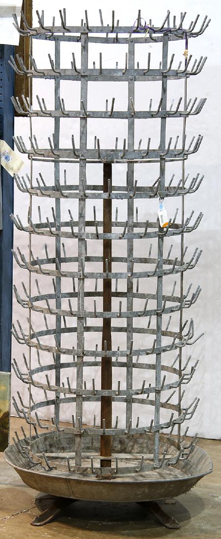 French patinated metal bottle drying rack (1 of 1)