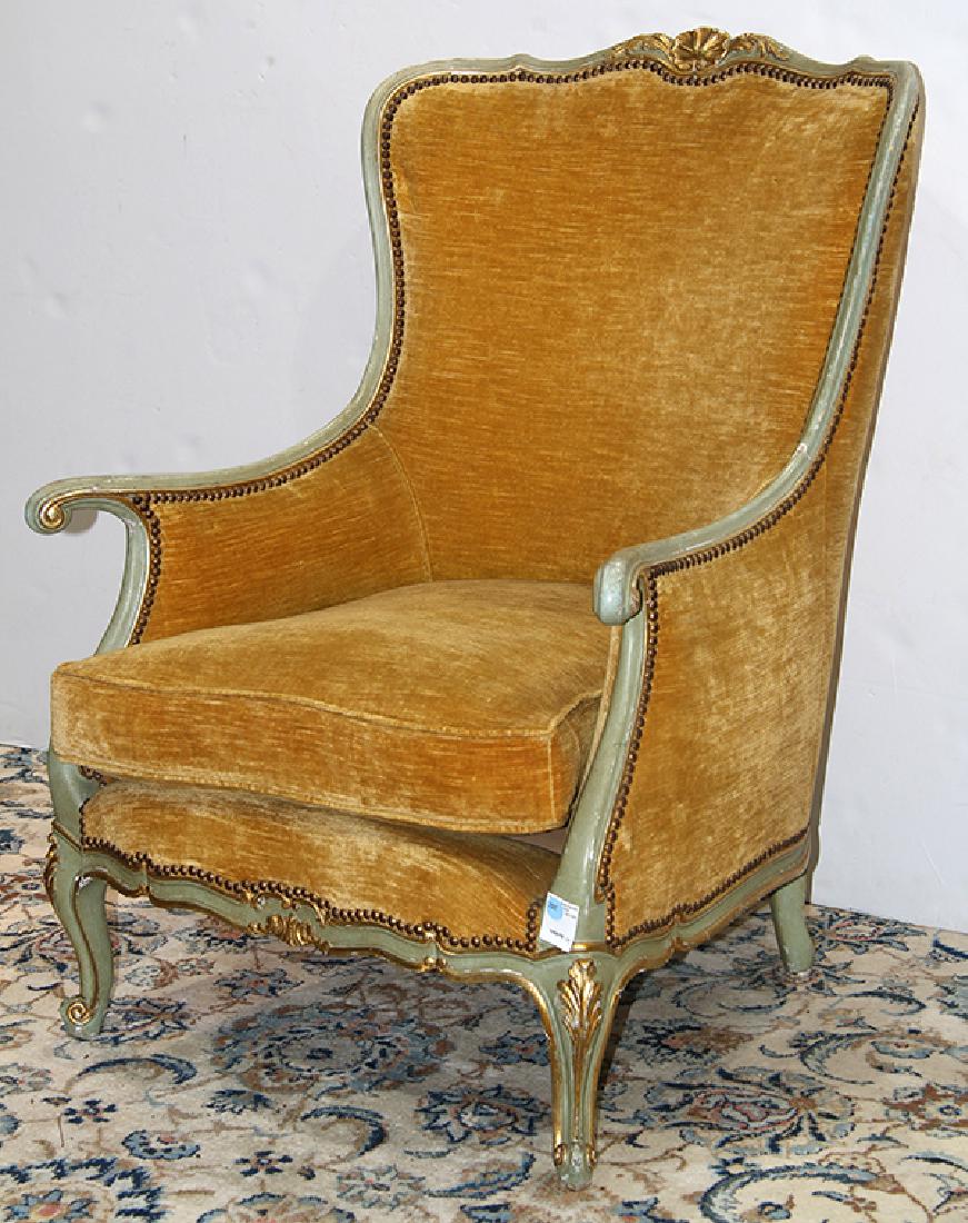 (lot of 2) Louis XV style polychrome decorated (1 of 2)