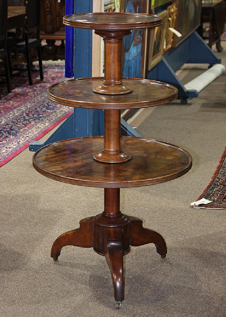 Chippendale style mahogany tiered butler's stand, the (1 of 2)