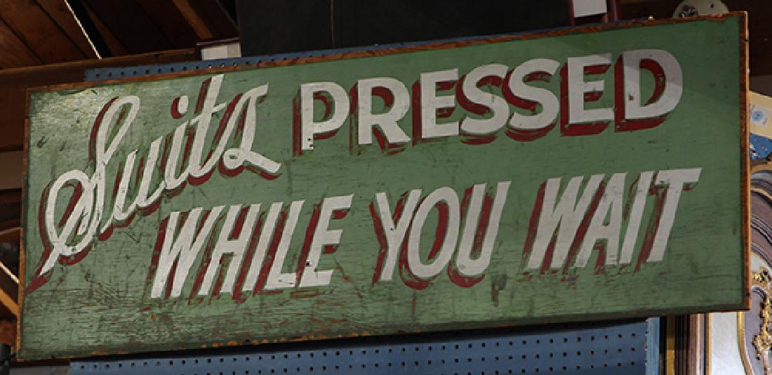 Polychrome painted advertising sign early 20th century, (1 of 1)