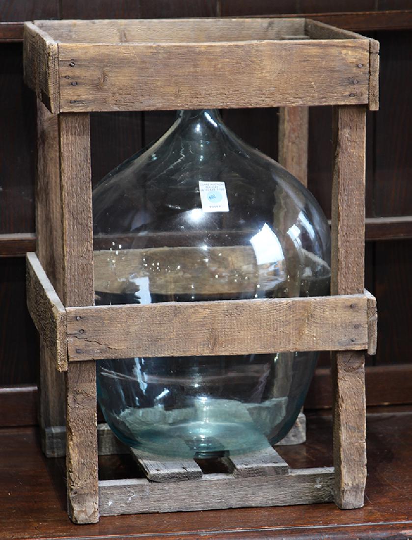 American Primitive style wood crate and glass jug (1 of 1)