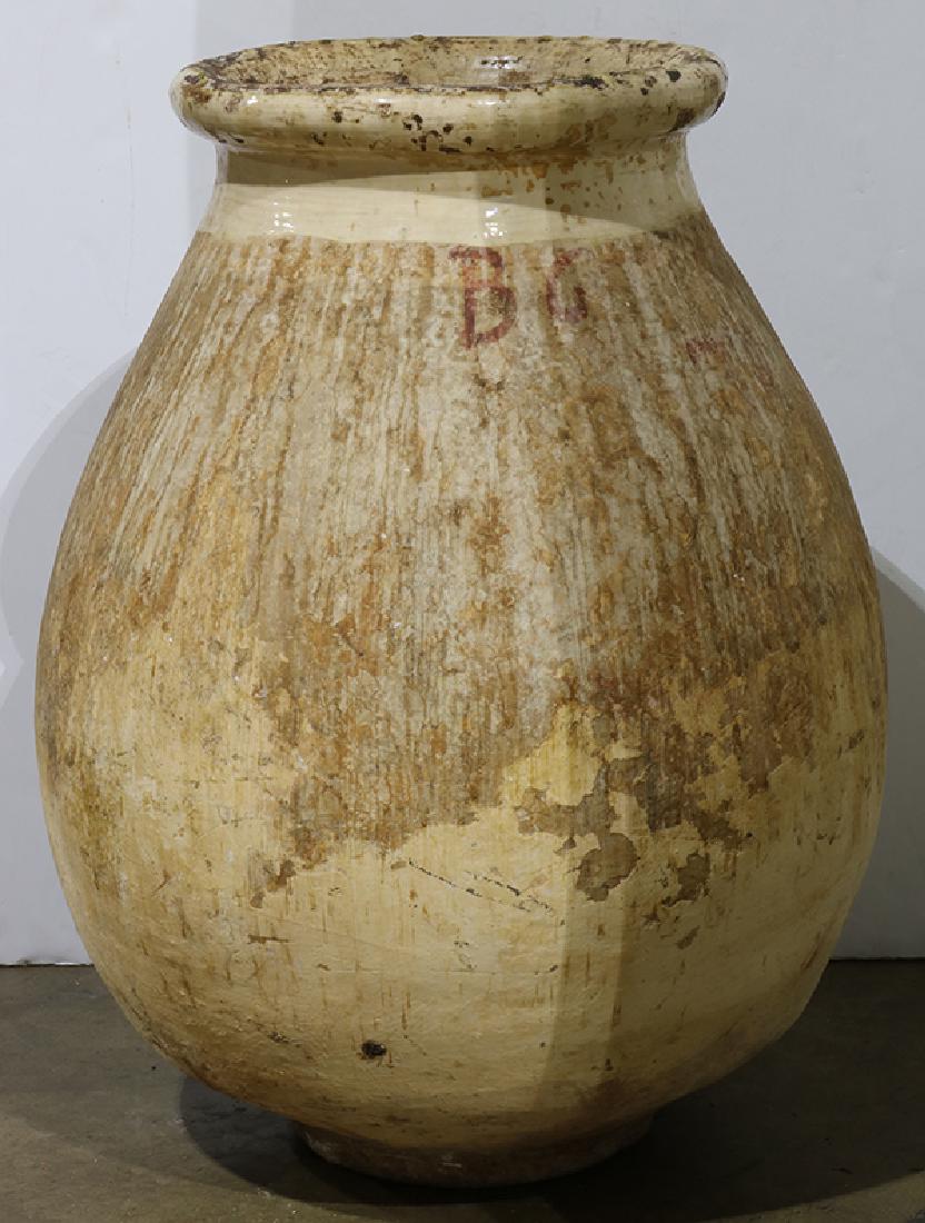 Oversized art pottery vessel having a distressed (1 of 1)