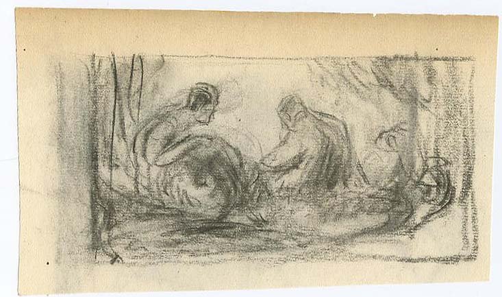 HENRY HELPRIN Drawing: [ART] HENRY HELPRIN - UNSIGNED charcoal drawing, 4.25 x 8.5 in. plus margins. The only thing we know about this artist is that he studied drawing at the Art Students League in NYC, under Bridgman. He 