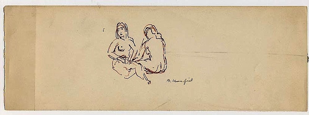 Bernard Karfiol (1886-1952) small signed drawing: Bernard Karfiol (1886-1952) Am. artist. Karfiol grew up in Brooklyn and Long Island, New York, an American who was born in Budapest, Hungary. He attended the National Academy of Design, New York City,