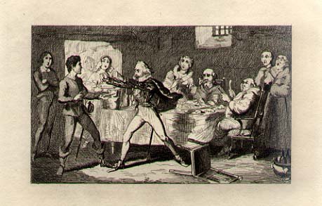 Cruikshank Etching: George Cruikshank (1792-1878) British caricaturist and book illustrator, praised as the "modern Hogarth" during his life. His book illustrations for his friend Charles Dickens, and many other authors,