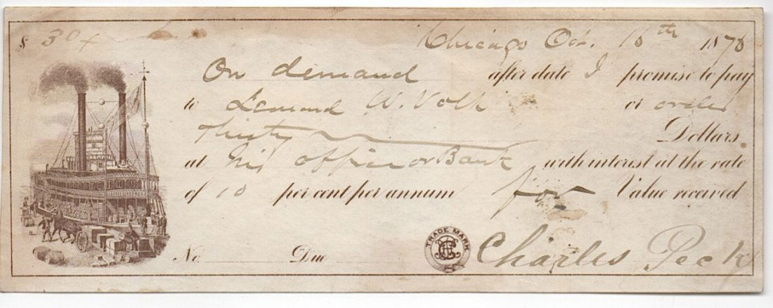 LEONARD W. VOLK [1828-1895] American sculptor: [LINCOLN] LEONARD W. VOLK [1828-1895] American sculptor; founder & president [1867] of Chicago Academy of Design. Among his works are the Douglas monument in Chicago and a Douglas & Lincoln statue at
