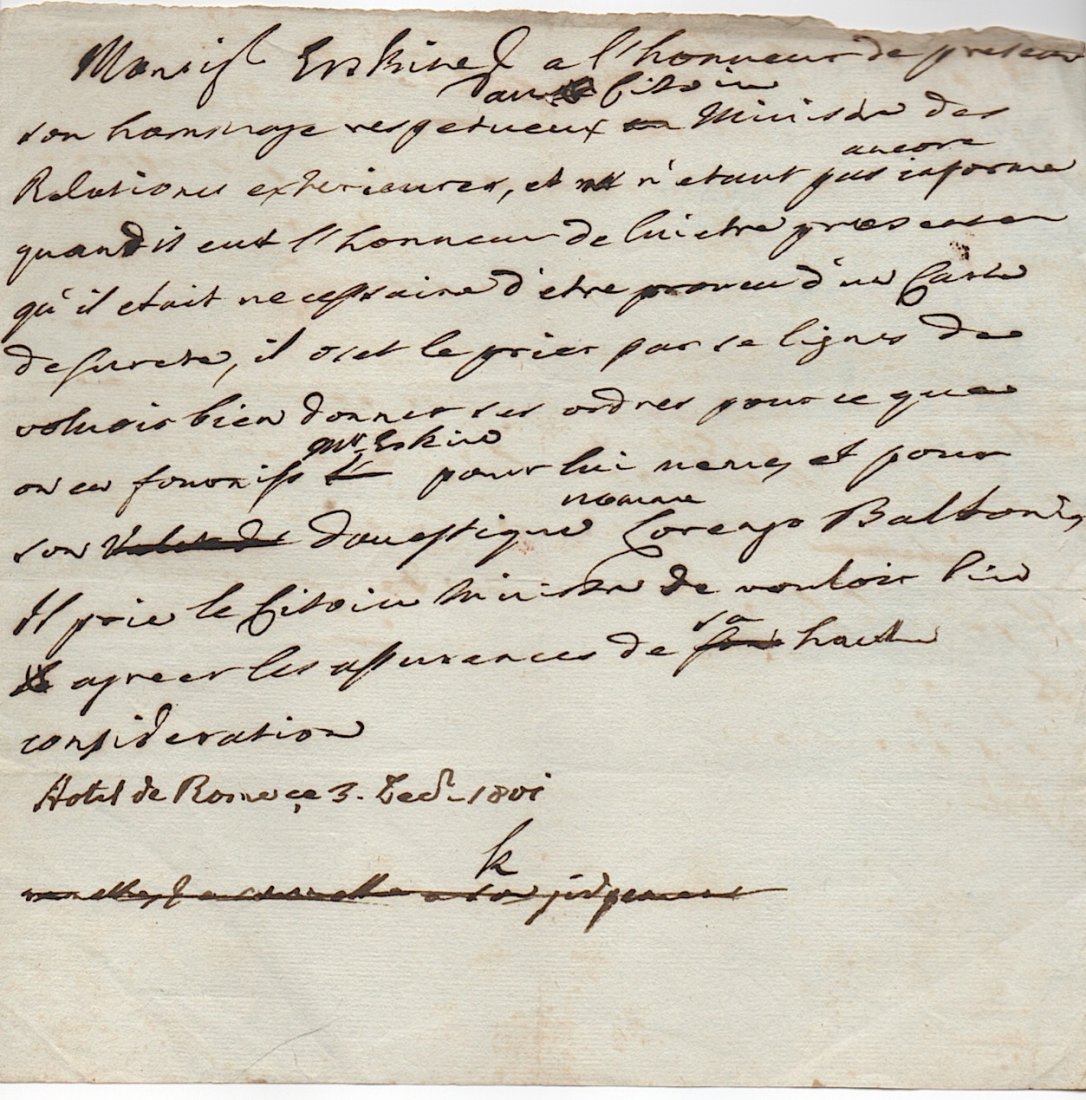 [CARDINAL] Charles Erskine (1739-1811): [CARDINAL] Charles Erskine (b. at Rome, 13 February 1739; d. at Paris, 20 March 1811) was an Italian-Scottish papal diplomat and cardinal. In October 1793, Erskine was sent as papal envoy to Great Bri