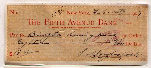 Douglas Volk Check 1907: [ART] S.A. Douglas Volk (1856-1935) American portrait painter and the son of noted sculptor Leonard Volk. Best known for his portraits of Abraham Lincoln, one of which hangs in the Lincoln Bedroom at