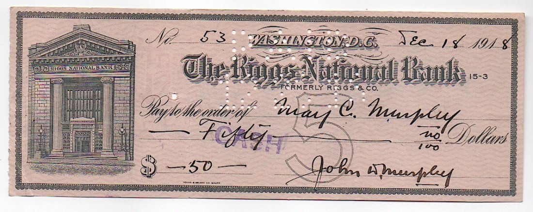 CHIEF OF REVENUE AGENTS: [CHIEF OF REVENUE AGENTS DURING WORLD WAR I] JOHN D. MURPHY (1885-1949) Lawman, Chief of revenue agents, U.S. Treasury, Washington, D. C., 1918. Murphy went on to serve as partner, Lewis, Murphy & Co.