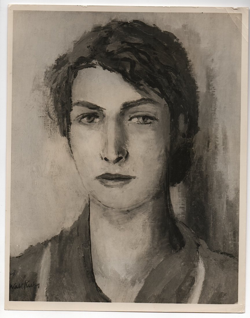 Original vintage photograph taken by Oliver Baker: [PHOTOGRAPHY] Original vintage photograph taken by Oliver Baker. The photo is of a painting by Walt Kuhn, Portrait of Brenda, 1927. The photo is 8x10 and has Baker blindstamp of the verso. This partic