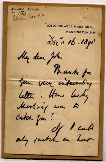 Sir Edwin Arnold (1832-1904) English poet (1 of 2)