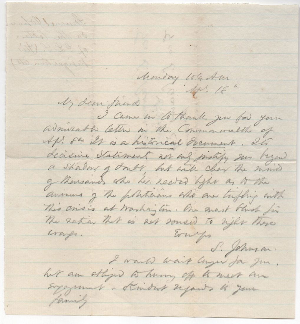 Samuel Johnson (1822- 1882) American clergyman (1 of 2)