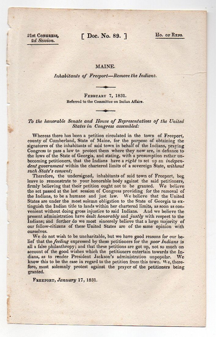 Indians, Maine, Georgia, Andrew Jackson (1 of 1)
