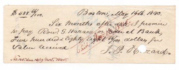 Rare 1840 Document - Roland G. Hazard (1 of 2)