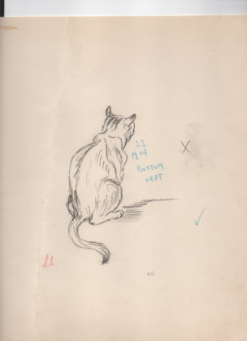 GLADYS EMERSON COOK cat drawing (1 of 1)