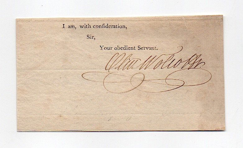 Oliver Wolcott Jr. - 2nd US Sec. of Treasury (1 of 1)