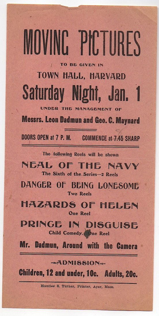 Early Movie Picture broadside, c. 1915 (1 of 1)