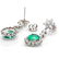 14k W Gold 3.50ct Emerald 2.50ct Diamond Earrings - 3