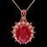 14k Rose Gold 13.45ct Ruby 0.35ct Diamond Pendant - 2