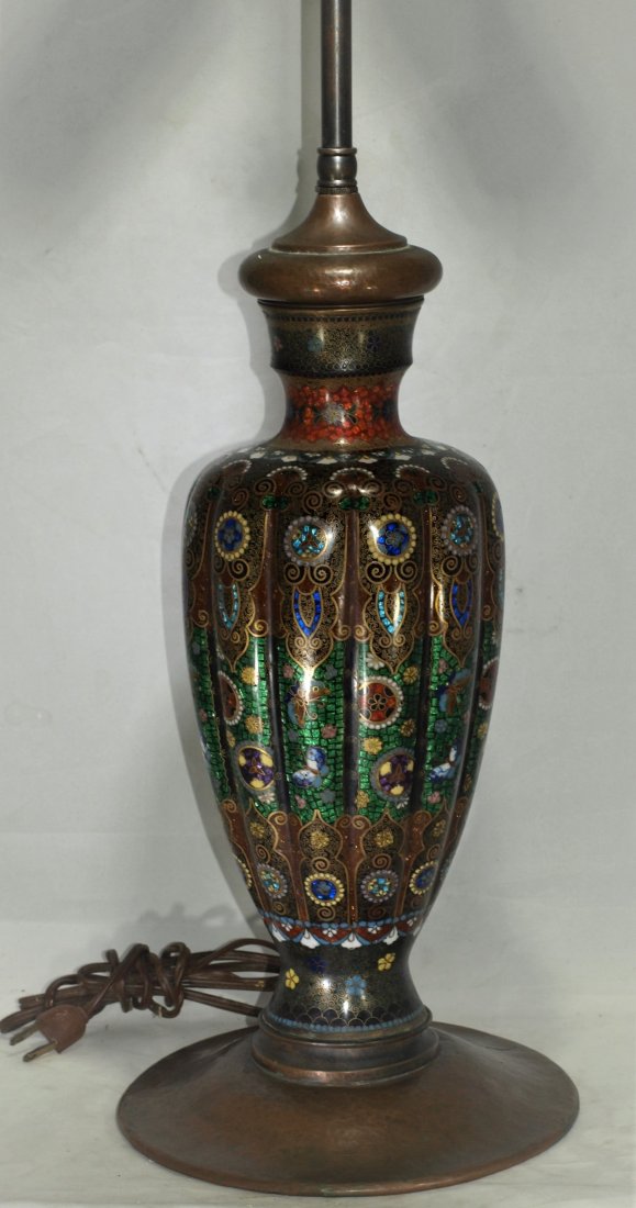 BEAUTIFUL  antique Japanese cloisonne vase - lamp (1 of 7)