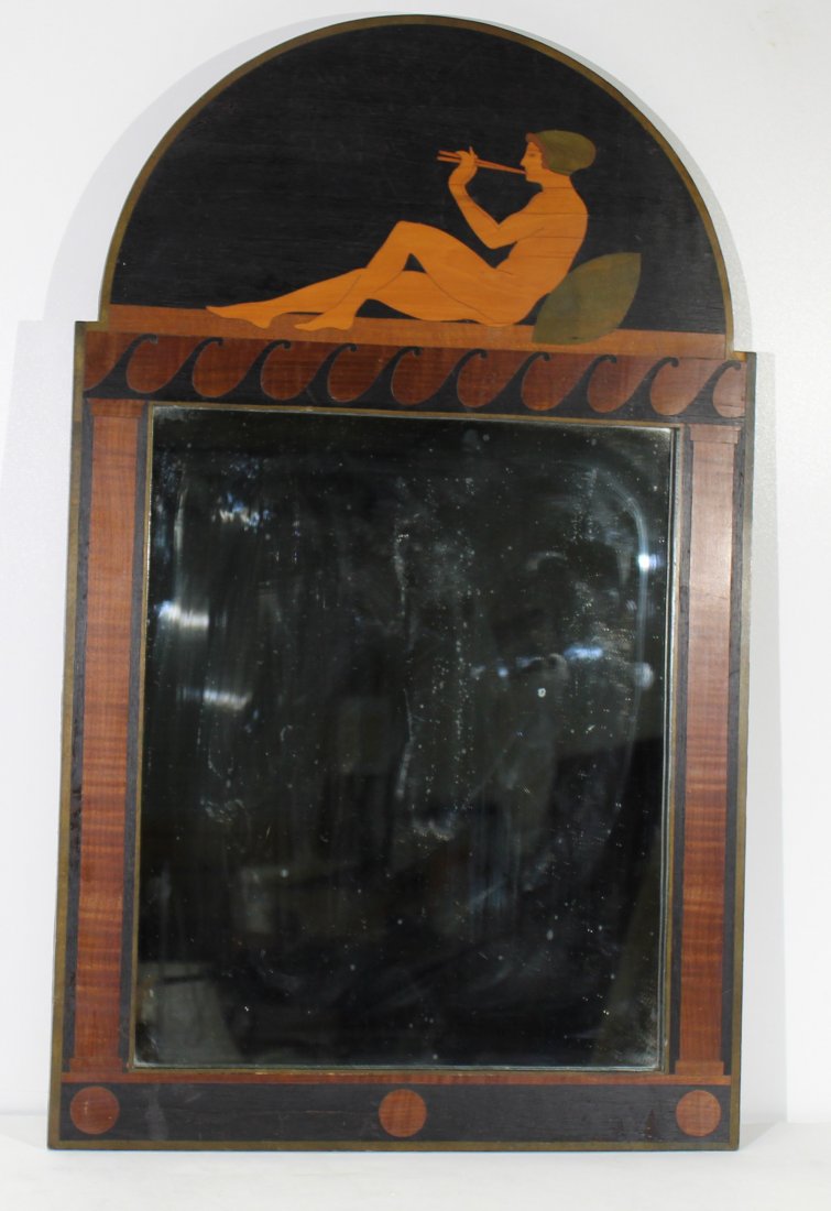 Antique / vintage wood marquetry mirror Rowley Gallery (1 of 13)