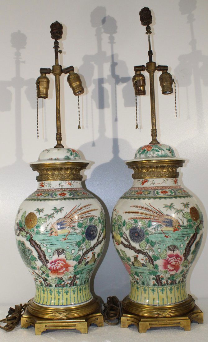 LARGE Pr. Chinese famille rose porcelain jar w/French (1 of 12)