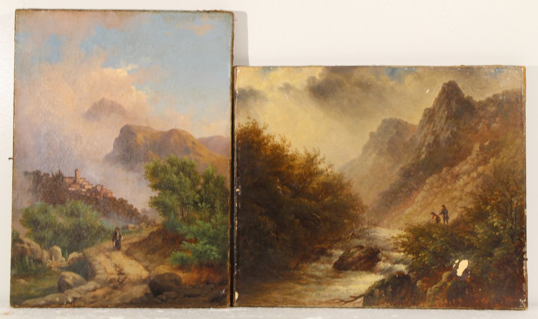 (2) Original early 19th c. European oil painting (1 of 19)