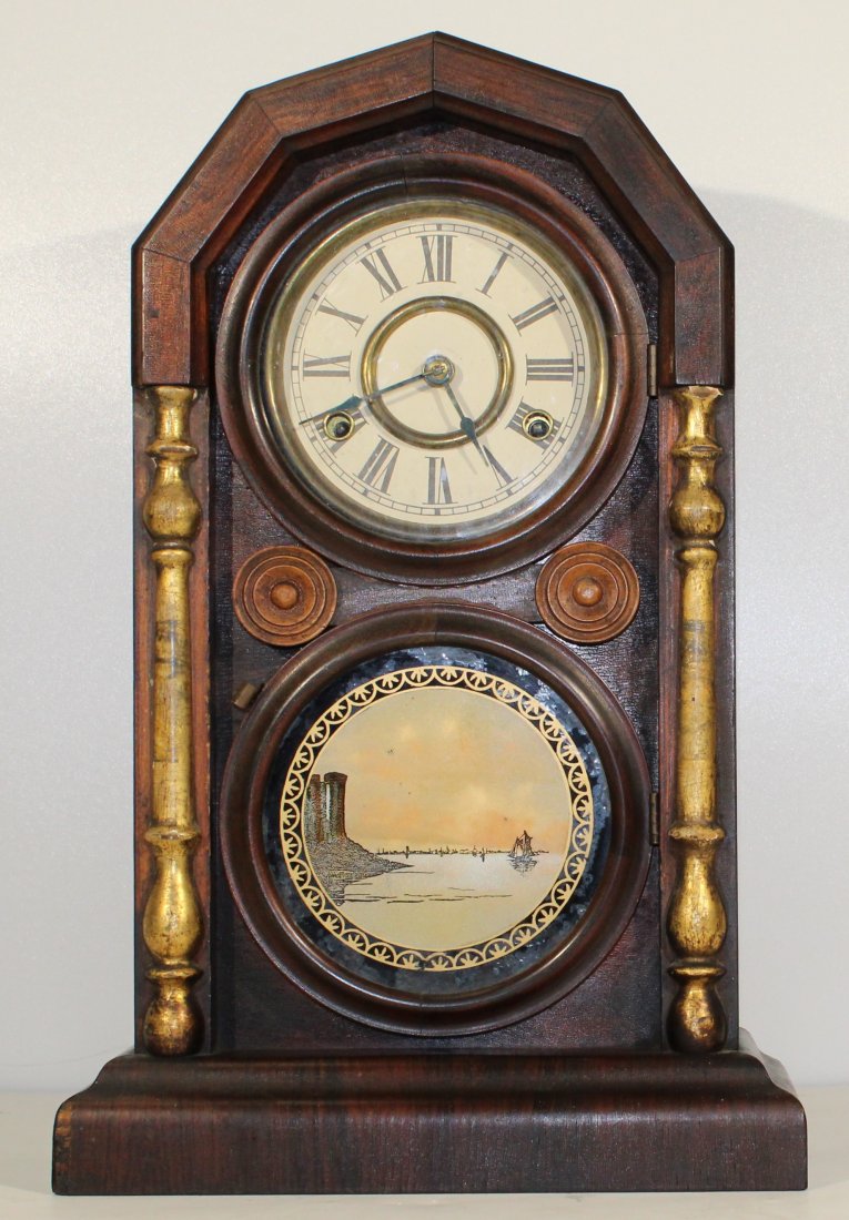 Antique wood case mantle clock - unknown maker (1 of 20)