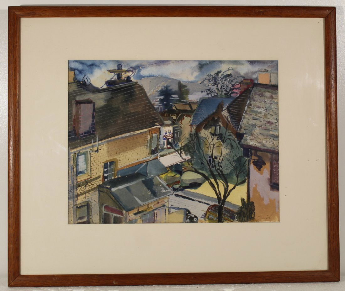 Original American or European cityscape watercolor (1 of 16)