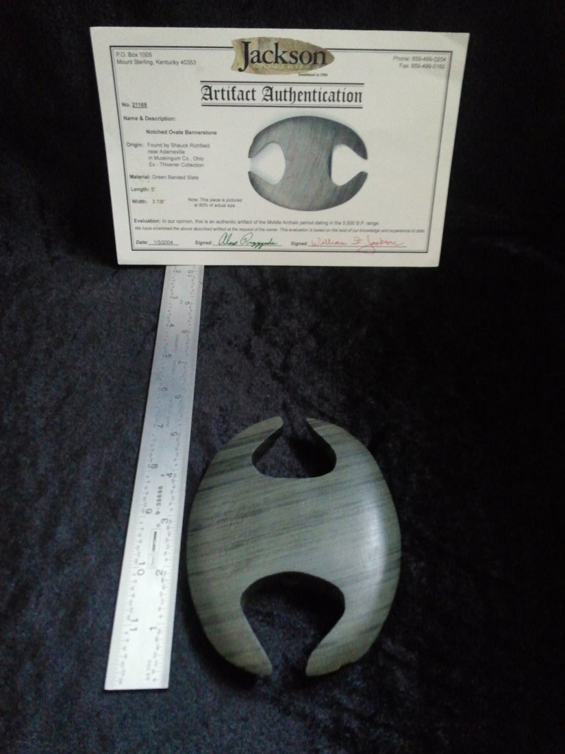 NOTCHED OVATE BANNERSTONE WITH JACKSON COA (1 of 8)