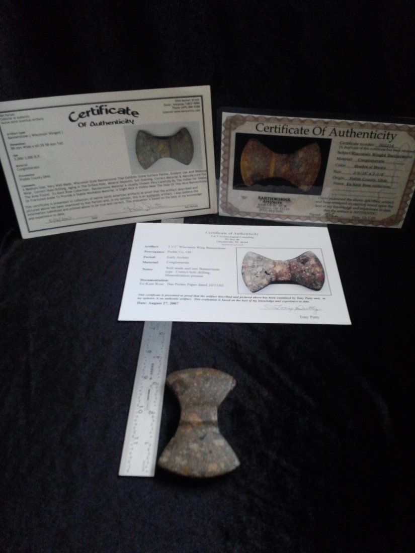 WISCONSIN WINGED  BANNERSTONE WITH 3  COA's (1 of 7)