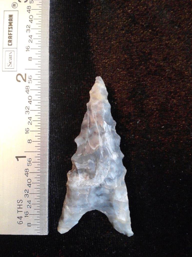 DALTON: IT IS 2 INCHES LONG. IT IS FROM NE ARKANSAS. IT WOULD MAKE A GREAT ADDITION TO YOUR COLLECTION!
