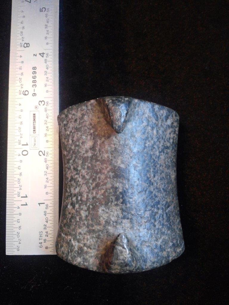 BANNERSTONE: IT IS 2&3/4 INCHES LONG BY 2 INCHES WIDE. IT IS FROM OHIO. IT WOULD MAKE A GREAT ADDITION TO YOUR COLLECTION!