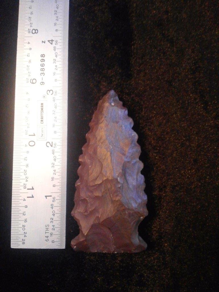 RICE LOBED: IT IS 3 INCHES LONG. IT IS FROM MISSOURI. IT WOULD MAKE A GREAT ADDITION TO YOUR COLLECTION!