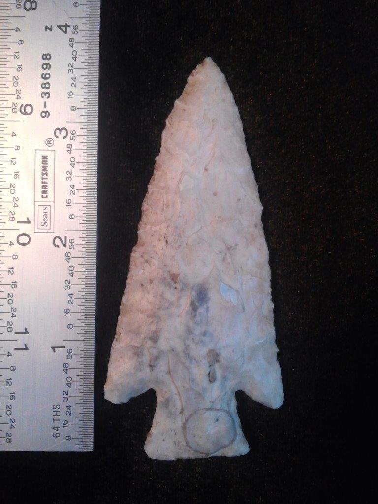 HARDIN: IT IS 3&3/4 INCHES LONG. IT IS FROM MISSOURI. IT WOULD MAKE A GREAT ADDITION TO YOUR COLLECTION!