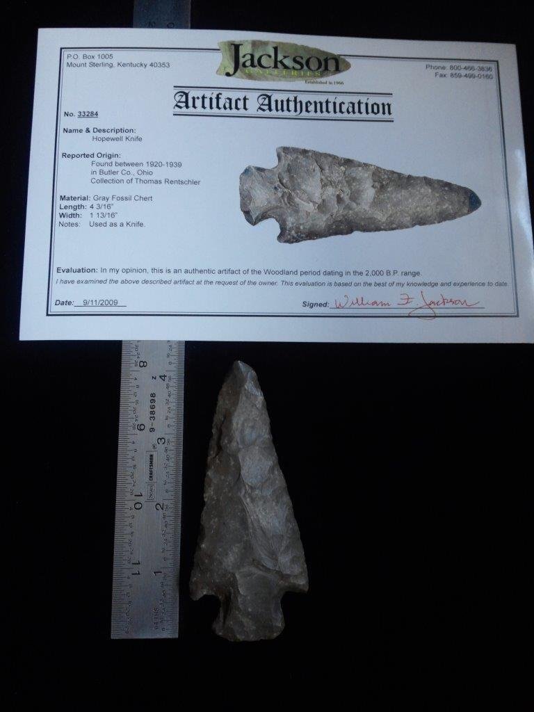 HOPEWELL KNIFE  WITH JACKSON  COA (1 of 2)